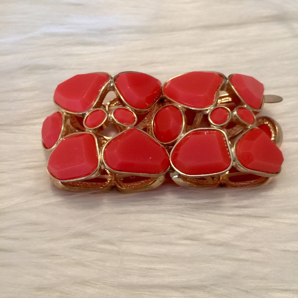 Red chunky cuff bracelet